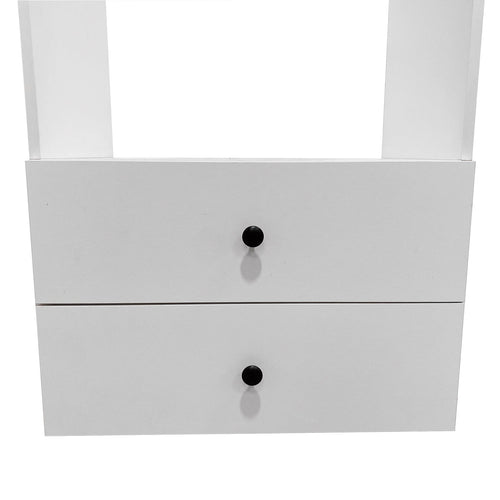 B4 Bathroom colset shelves Wood Modular Closet System Wall Mounted Shelves Walk in Clothes Storage Cabinet Shelving Built in Closet Organizer for Bedroom White 31.49''W x 16.04''D x 47.24''H